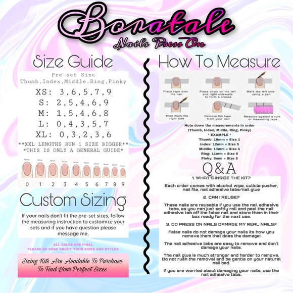 Freshly cured handmade press on nail | all white - Picture 8 of 10